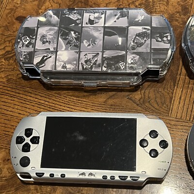 2 RARE Red Bull PSP 1000 1001 Systems + 2 Cases Redbull (Tested 