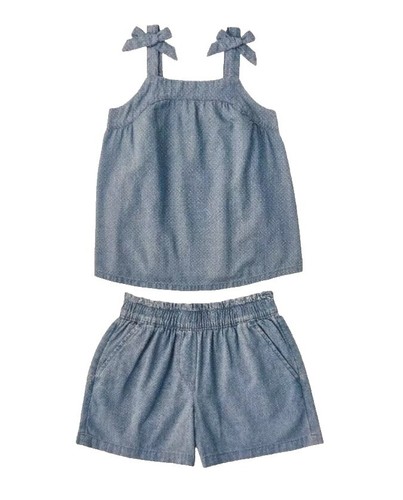 Futezty Girls Summer Outfits, 4th Of July Baby Girl Outfits Kids Toddler Baby Girls Spring Summer Solid Cotton Ruffle Sleeveless Vest Jeans Shorts Outfit