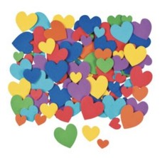 532 Piece Lot Of Colorful, Bright Heart Self-Adhesive Shapes, Foam Stickers