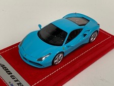 1/43 Looksmart Ferrari 488 GTB in Baby Blue with Silver Wheels Red Alcantara Bas