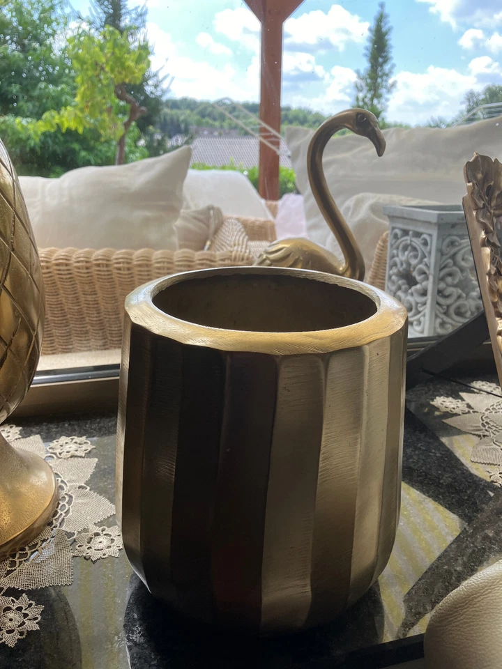 Colmore Vase Pflanzen Übertopf ALU RAW Gold 20x20x20 cm - Bild 2 von 4