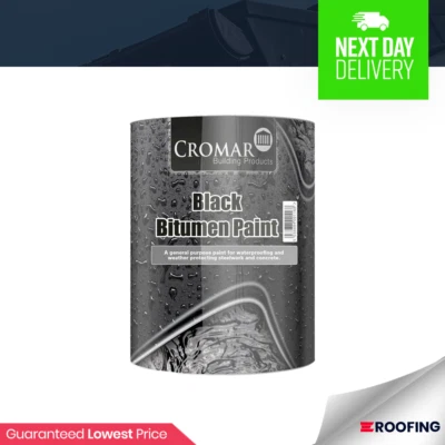 CROMAR 5L LITRE BLACK BITUMEN PAINT | WATERPROOF PAINT | WEATHERPROOF PAINT