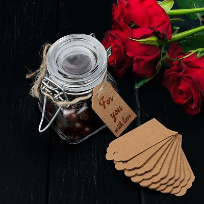 UK! 20 Geschenkanhänger - 4,5 cm x 2,5 cm Kraftpapier DIY beschreibbare Namensetiketten!