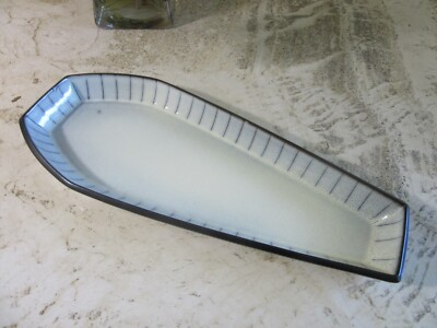 RARE Denby Pottery Halloween décor COFFIN serving dish, platter
