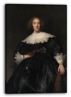 Kunstdruck Rembrandt - Portrait einer jungen Frau mit einem Fächer