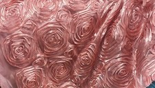 Coral Satin Rosette Fabric 52" Wide Sold By The Yard