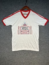 VTG American Bowling Tournament 1986 Las Vegas SportT Single Stitch Ringer Men