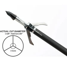 Grim Reaper RazorTip Broadhead 3 Blade Mechanical 1 3/8″ Cut 125 Grain 3pk 01913