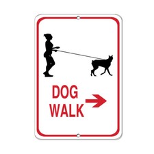Vertical Metal Sign Multiple Sizes Dog Walk D Pet Animal Weatherproof Street