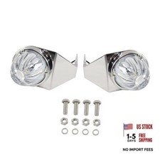 Glass Lens Watermelon Lights Kit, 2PCS LED Side Marker Turn Tail Amber Blue
