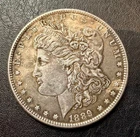1889 P Morgan US Silver Dollar $1 Coin