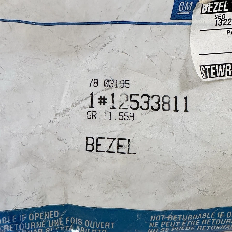 Nuevo bisel interruptor asiento lado conductor OEM GM 12533811 1999-01 Buick Park Avenue gris Foto 3 de 4