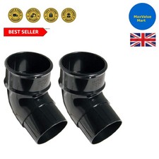 68mm Round Gutter Pipe 112° Offset Bend - Durable Black Pack of 2 for Downspouts