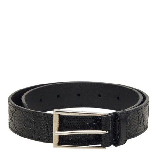 Gucci Men's Guccissima Leather Belt Size 70/28 Black Pre-Owned