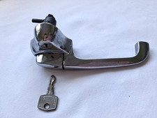 Vintage chrome exterior car door handle and key