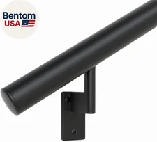 10Ft Flush Handrail Kit - Satin Black - Complete Indoor/Outdoor Handrail for Sta