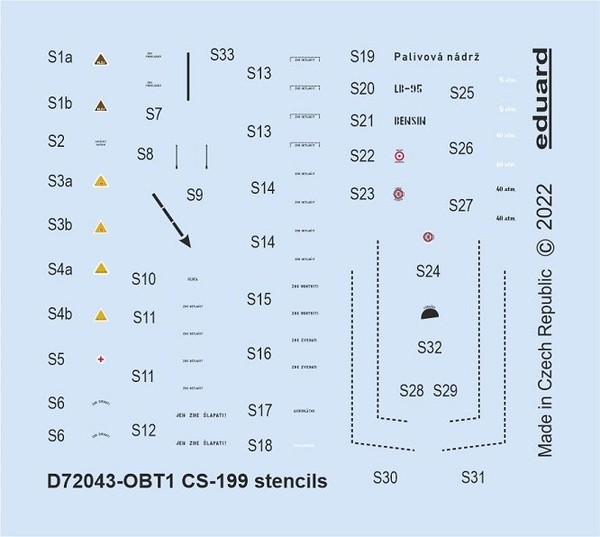 Eduard Accessories D72043 -1:72 CS-199 Stencils 1/72 - Neu-image