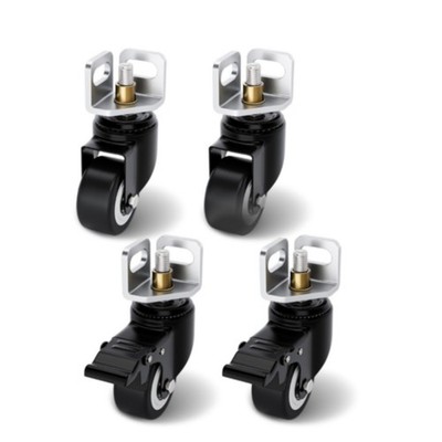 4 Pieces Angle-Steel Caster Threaded Post Caster Wheel with Bracket for