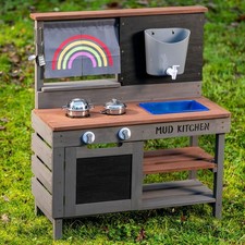 Garden Gear Children's Mud Kitchen Wooden Outdoor Play Kitchen Sink Oven