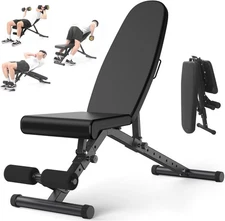 Adjustable Weight Bench, 900 Lbs Capacity, 8 Backrest & 3 Seat Black 