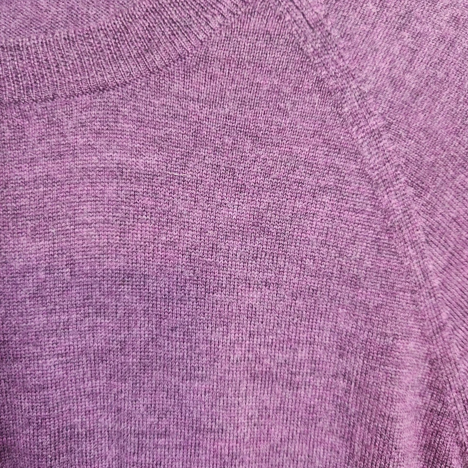 Peter Millar 美利奴羊毛毛衣男式 M 紫色皇冠圆领学院风阅读 — 第 4/4 张图片