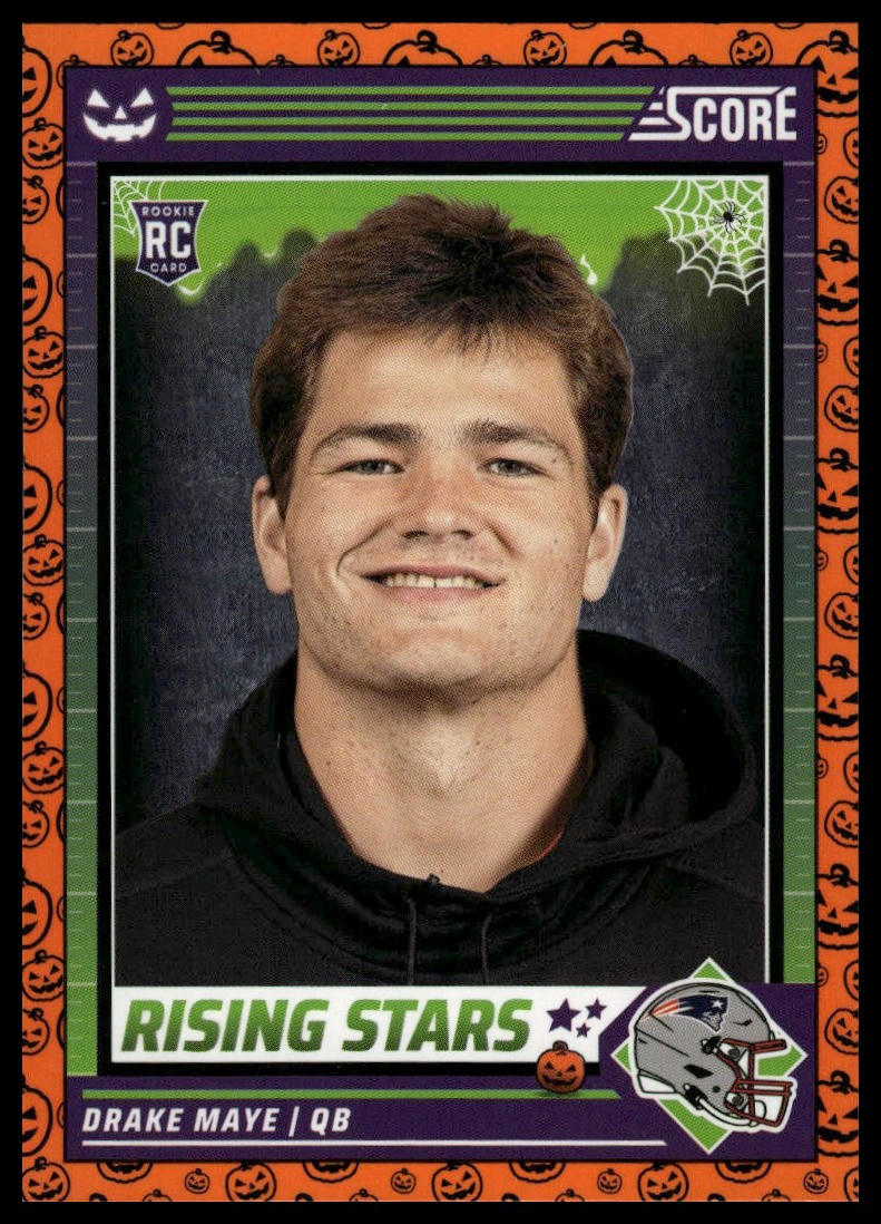 2024 Score-A-Treat #17 Drake Maye Rising Stars Orange Pumpkin