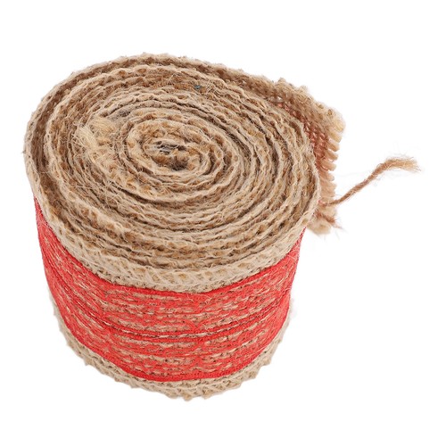 5 Rollen Sackleinen Spitzenband Deko Jute Sackleinen Band Rolle zum Basteln - Bild 12 von 30