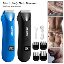 Electric Manscape Hair Trimmer Shaver Waterproof For Pubic/Body/Groin/Ball + LED