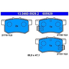 Satz Bremsbeläge Bremsklötze hinten für Honda Insight ZE Integra DC DC5 | 241