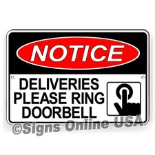 Deliveries Please Ring Doorbell  Sign / Magnetic Sign / Decal delivery driver
