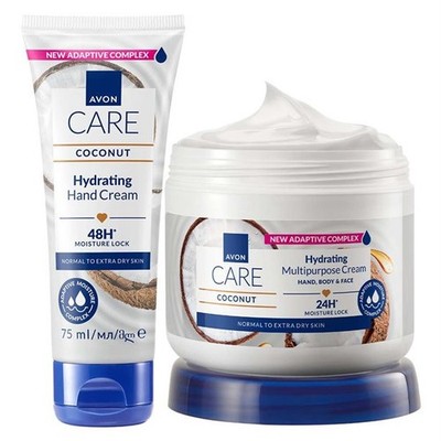 AVON Care Körperpflege Set mit Kokosöl Mehrzweckcreme + Handcreme