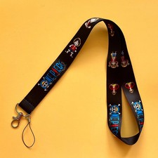  2 ONE PIECE B LANYARD BLACK NEW KEY CHAIN WITH CLASSIC DESIGN