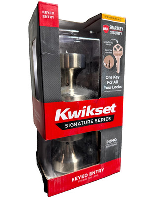 Kwikset Pismo Round Satin Nickel Exterior Entry Door Knob w/ Microban Technology