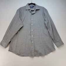 Polo Ralph Lauren Button Down Men 16.5/32-33 Gray Regent Classic Fit Plaid Shirt