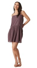 ASOS DESIGN Women’s Drop Waist Mini Dress ChocolatePlum Size 14 Spaghetti Straps