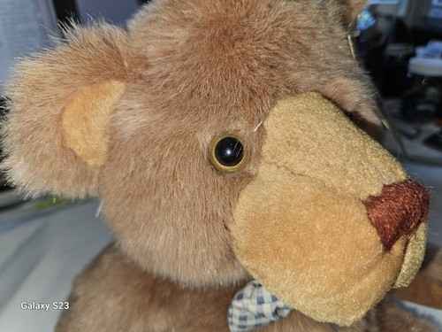 NEW Plush Stuffed Teddy Bear With Bow Tie & Suspenders TL Toys Brown 11" Seated - Picture 6 of 18