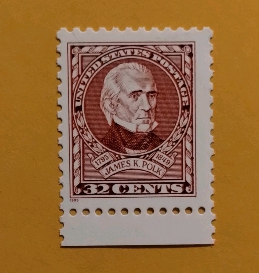 U.S. Postage Stamp James K. Polk Politician 32 Cent Brown Mint Never Hinged MNH