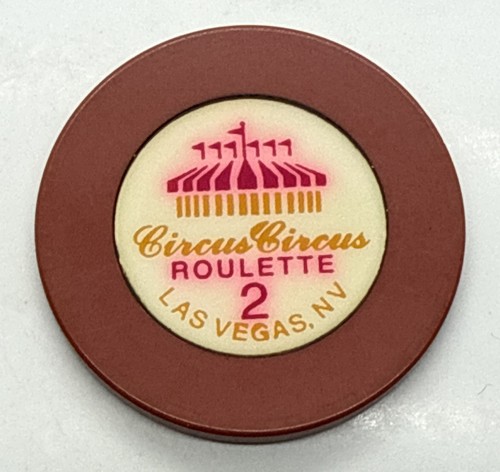Circus Circus Roulette Casino Chip Las Vegas Nevada Table 2 1996