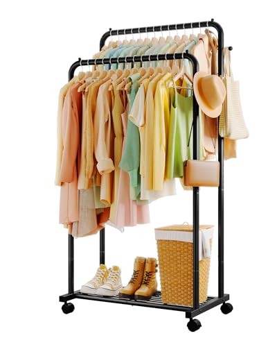 Clothes Rack - Double Rods Clothing Rack with 28.7