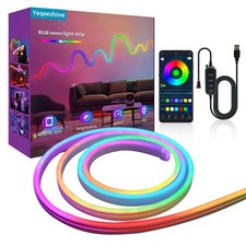 Yeqeeshine LED Neon Rope Light 9.84FT RGB APP Control Music Sync IP65 Waterproof