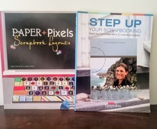 two scrapbooking instructional/layout books. one has program CD included.