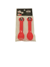 Disney Mickey Mouse Toddler Kids Spoon  Fork 2-Pack Utensil Set NIP