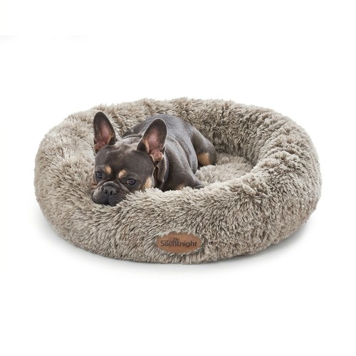 Silentnight Donut Dog Bed Calming Soft Plush Anti Anxiety Washable Round Pet Bed
