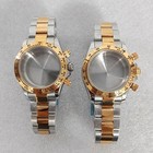 39MM Stainless Steel Watch Case with Strap for VK63 Quartz Movement Repair Parts