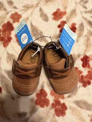 Stride Rite 360 Hampton Boys Infant Boat Shoes Brown Size 3M Wide New With Tags