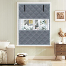 Winter Visible Insulated Window Curtain 39"X63", Oxford Cloth Thermal Insulated