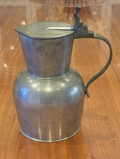 Schwere alte Zinnengel Zinn Kanne mit Deckel 1,75 Liter 1,4 kg  Originalzustand