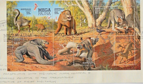 AUSTRALIA - 2008 MEGA FAUNA - DINOSAURS, ETC - SOUVENIR SHEET FIRST DAY COVER