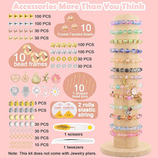 8Mm Glass Beads for Jewelry Making 1300 Pcs 46 Colors Crackle Bracelet Kit Round