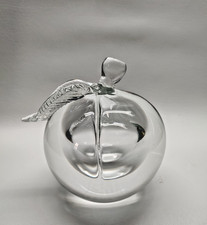 Vintage Alfredo Barbini Murano Glass Peach Paperweight Bookend 5" Tall